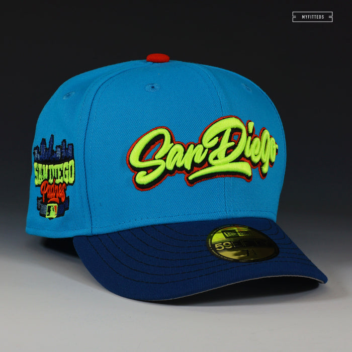 SAN DIEGO PADRES GRAFFITI "SKATE OR DIE SB INSPIRED" NEW ERA FITTED CAP