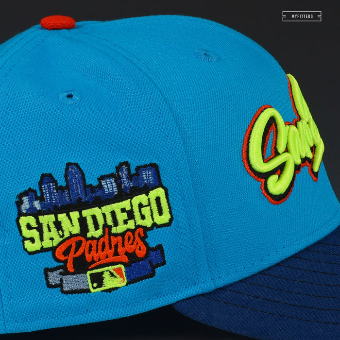 SAN DIEGO PADRES GRAFFITI "SKATE OR DIE SB INSPIRED" NEW ERA FITTED CAP