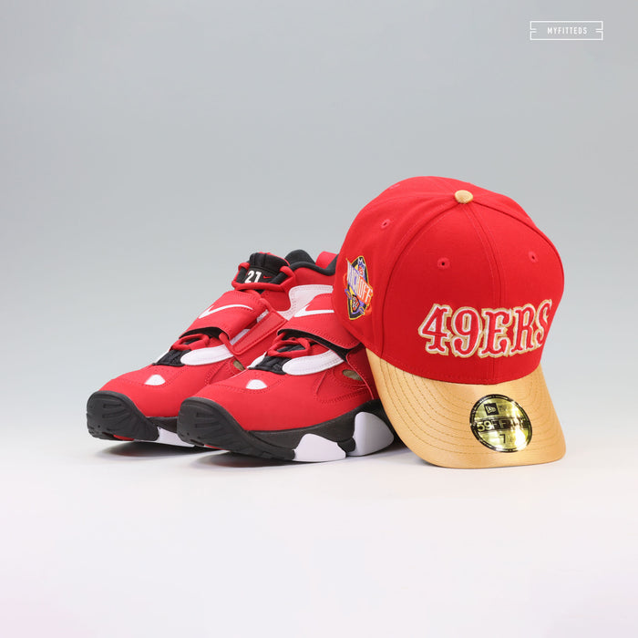 SAN FRANCISCO 49ERS NFL KICKOFF 1994 RADIANT RED GOLDEN METALLIC NEW ERA FITTED CAP