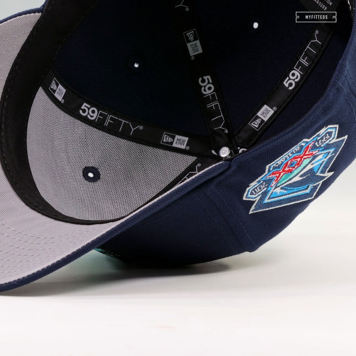 SAN JOSE SHARKS 20 YEARS JEFF MCMILLAN TROUBLED OPEN WATER NEW ERA FITTED CAP