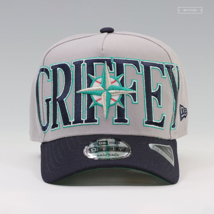 SEATTLE MARINERS KEN GRIFFEY JR. COMMEMORATIVE WORDMARK NEW ERA 9FIFTY A-FRAME SNAPBACK