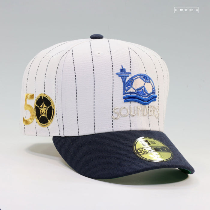 SEATTLE SOUNDERS 1983 JERSEY INSPIRED STILL KICKIN' It PINSTRIPES NEW ERA FITTED CAP