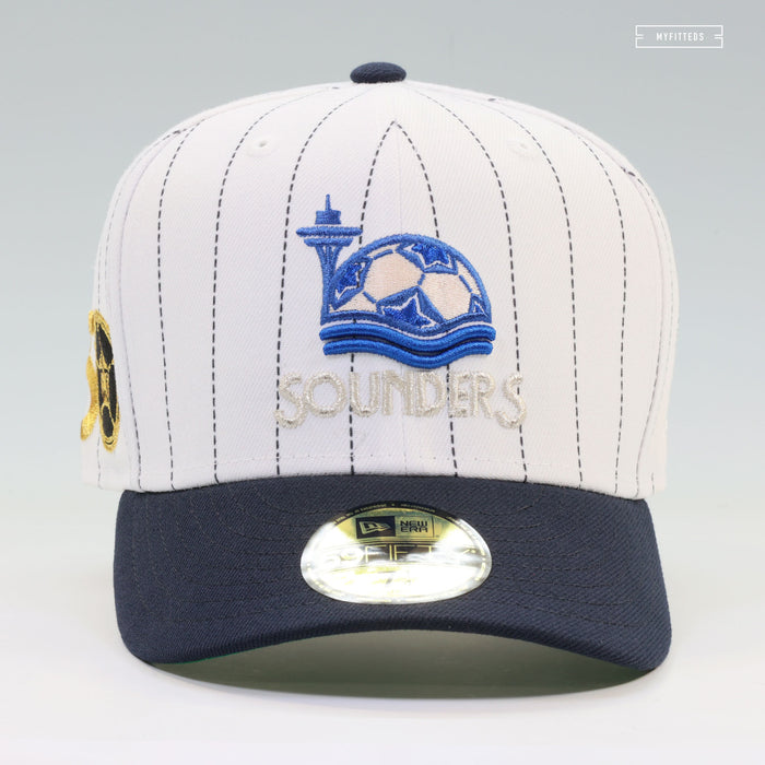 SEATTLE SOUNDERS 1983 JERSEY INSPIRED STILL KICKIN' It PINSTRIPES NEW ERA FITTED CAP