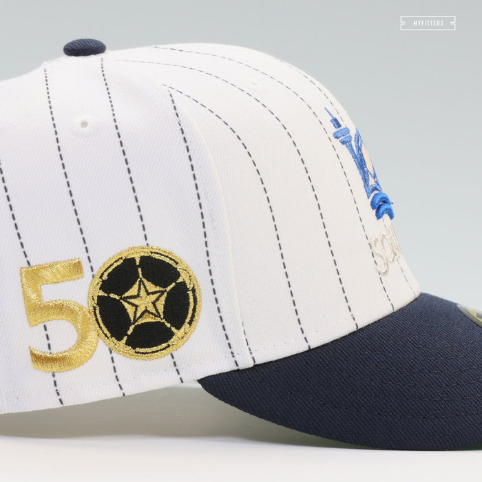 SEATTLE SOUNDERS 1983 JERSEY INSPIRED STILL KICKIN' It PINSTRIPES NEW ERA FITTED CAP