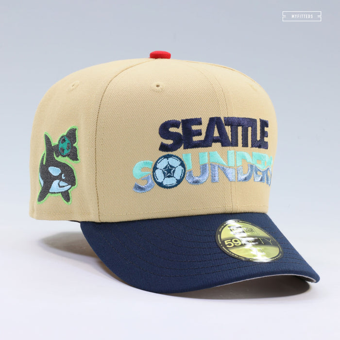 SEATTLE SOUNDERS RETRO PROFESSIONAL SOCCER SEATTLE KRAKEN COLORS NEW ERA FITTED CAP