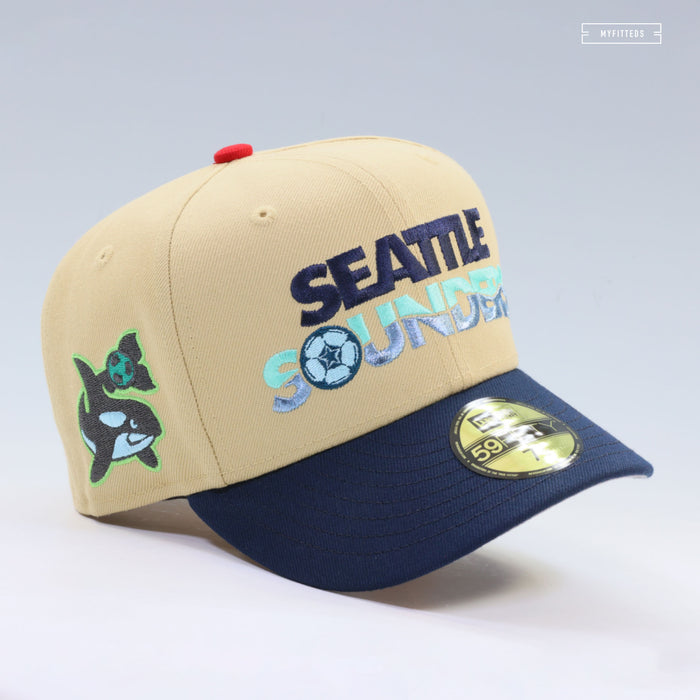 SEATTLE SOUNDERS RETRO PROFESSIONAL SOCCER SEATTLE KRAKEN COLORS NEW ERA FITTED CAP