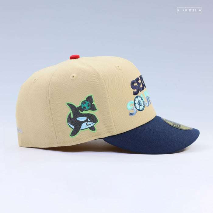 SEATTLE SOUNDERS RETRO PROFESSIONAL SOCCER SEATTLE KRAKEN COLORS NEW ERA FITTED CAP