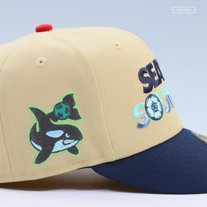 SEATTLE SOUNDERS RETRO PROFESSIONAL SOCCER SEATTLE KRAKEN COLORS NEW ERA FITTED CAP