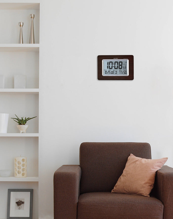 Seiko Everything Digital R Wave Clock w/Temp & Humidity | 10.25"x6.75"