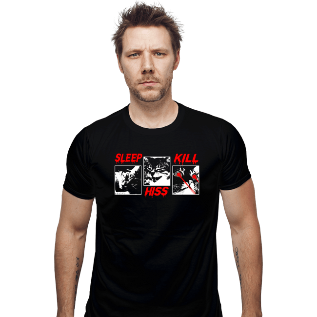 Daily_Deal_Shirts Fitted Shirts, Mens / Small / Black Sleep Hiss Kill