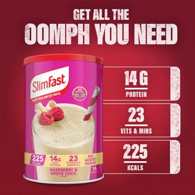 SlimFast Powder White Choc Raspberry 584g