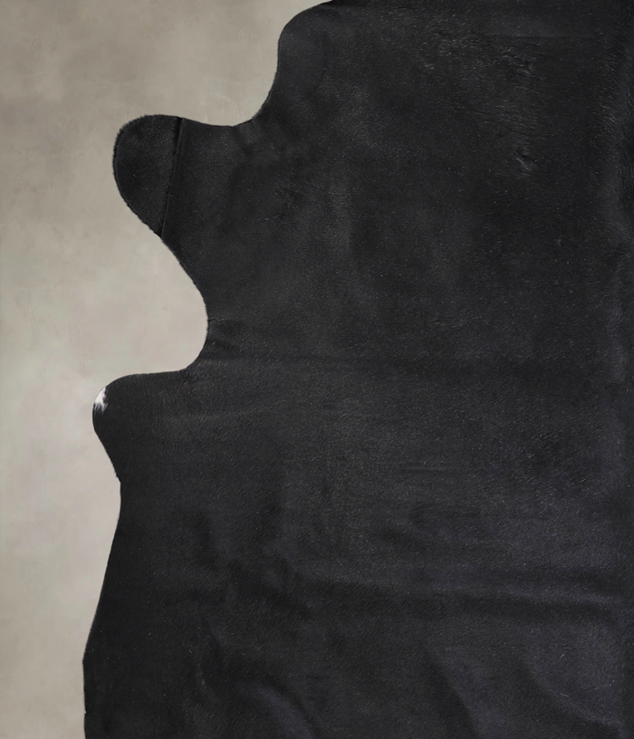 Solid Black Cowhide Rug #A25356