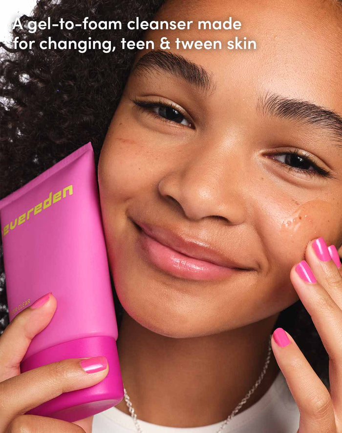 A gel-to-foam cleanser made for changing, teen & tween skin