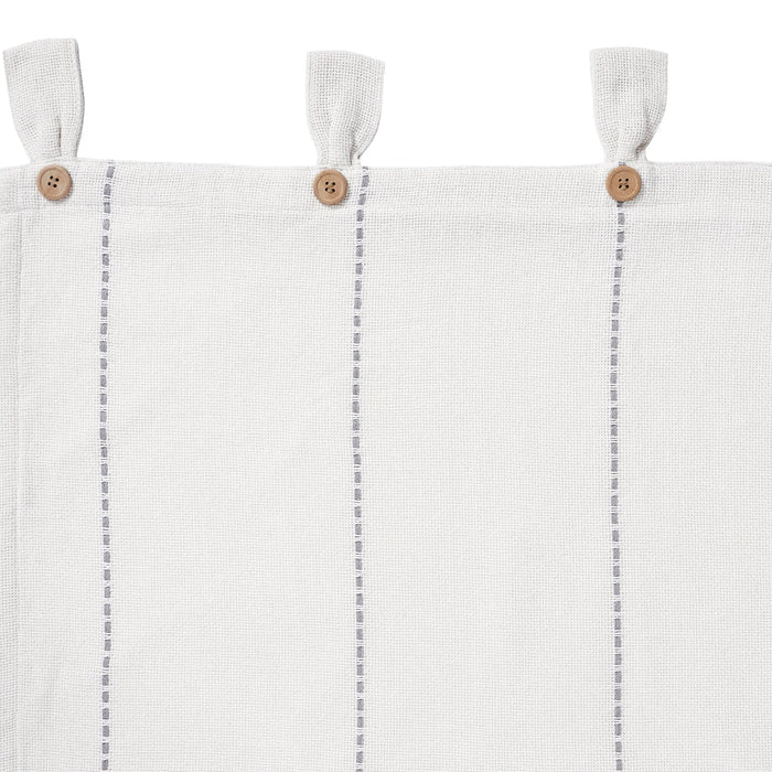 Stitched Burlap White Short Panel Curtains-Lange General Store