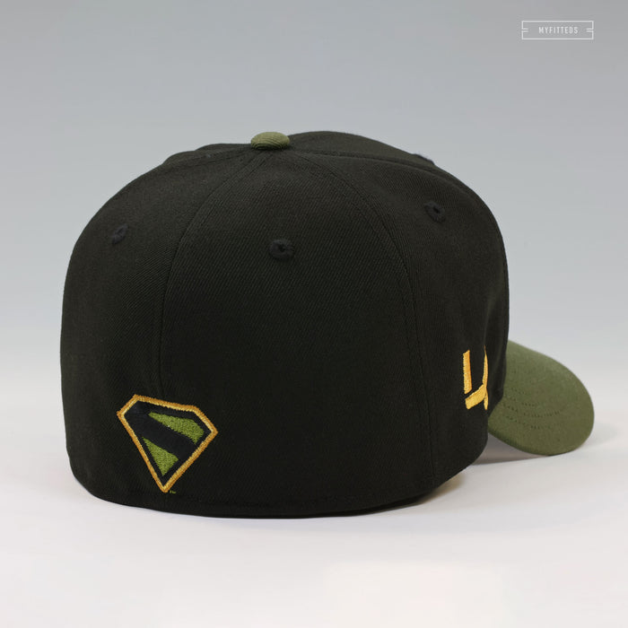 SUPERMAN™ 2025 MOVIE LUTHORCORP™ JET BLACK ARMY OLIVE NEW ERA FITTED CAP