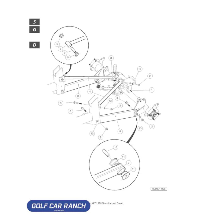 SVC LATERAL LINK 4-LINK 103860302 CLUB CAR CA/XRT REPAIR PART