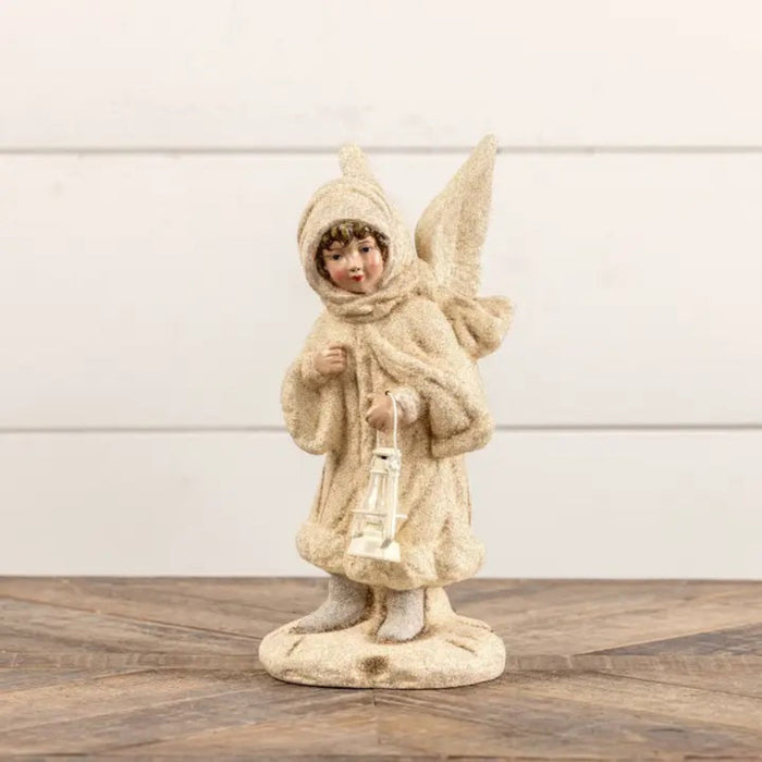 10.75" Tabletop Angel with Lantern