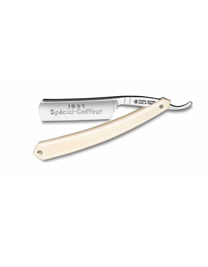 Thiers Issard Special Coiffeur straight razor with round point and ivory handle