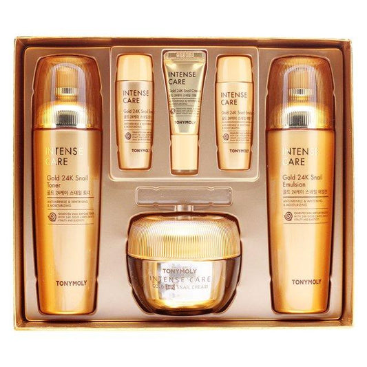[TONYMOLY] Intense Care Gold 24K Snail Skincare Set of 3-Luxiface.com