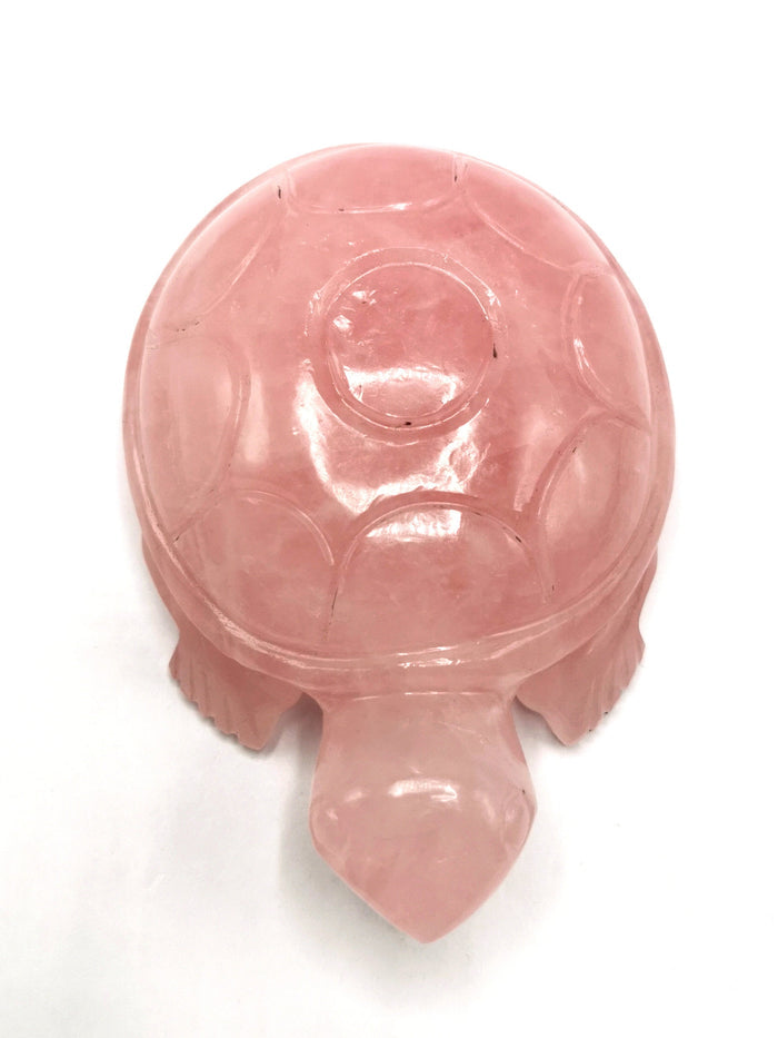 Tortoise carving in natural rose quartz stone - reiki/chakra/healing/crystal - 5 inch and 510 gm (1.12 lb) animal - Shwasam