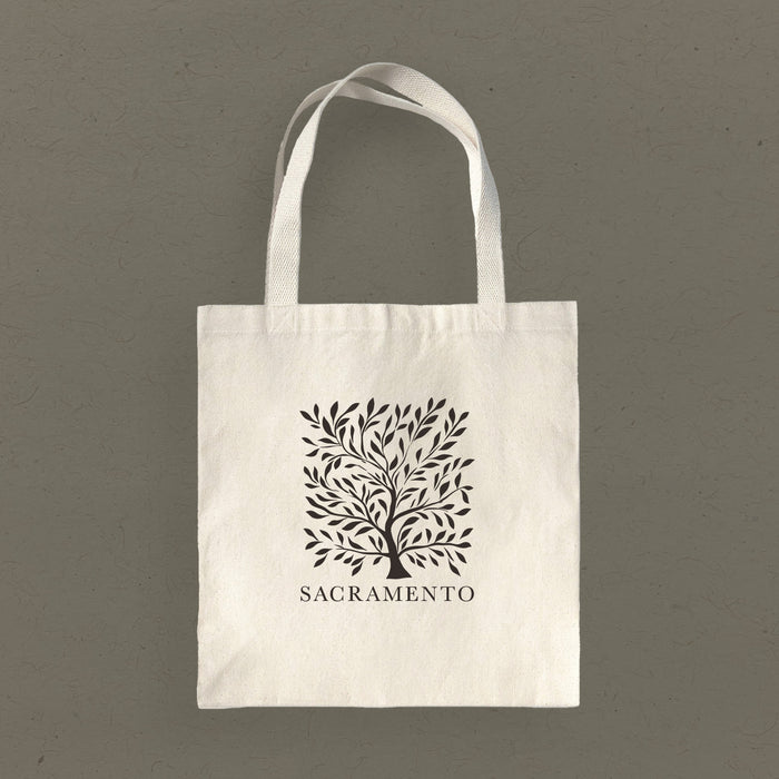 Tree with City - Custom Canvas Tote Bag