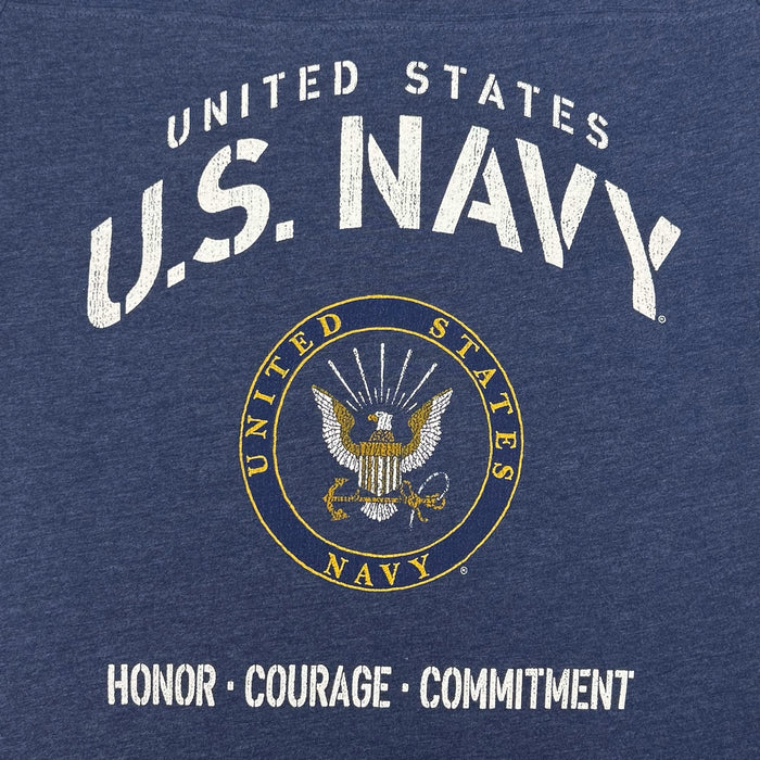 United States Navy Ladies Stencil T-Shirt (Navy)