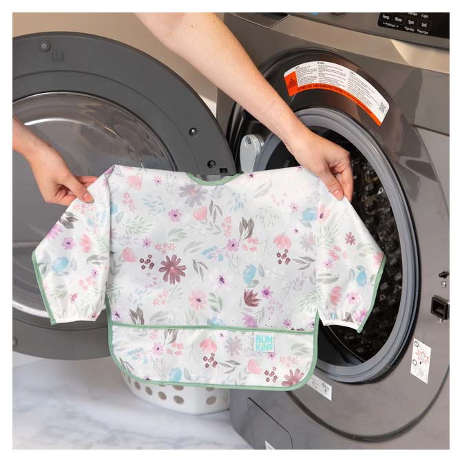 Bumkins Waterproof Sleeved Bib - Floral | Koop.co.nz