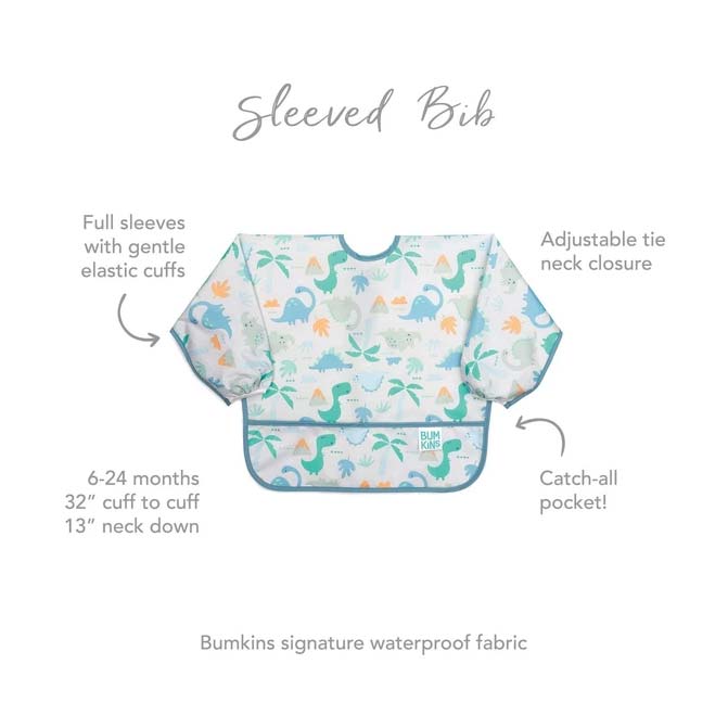 Bumkins Waterproof Sleeved Bib - Floral | Koop.co.nz