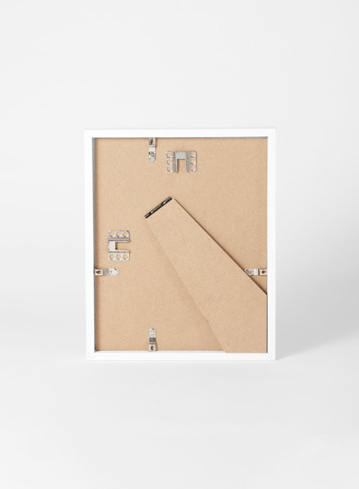 Scandinavian white oak frame by Opposite Wall - Back of the frame and metal fasteners