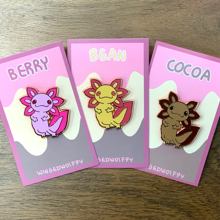 wingedwolf94 Axolotl Pin Pack