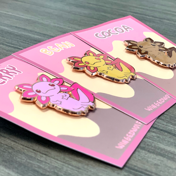 wingedwolf94 Axolotl Pin Pack
