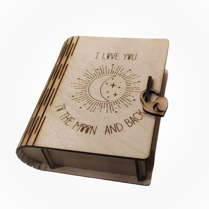 Witchy Valentine's Day Lunar Love Note Gift Box With Moon Heart Latch