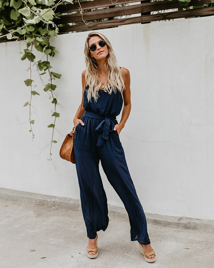 Women’s Wide-Leg Sling Jumpsuit – Relaxed & Stylish