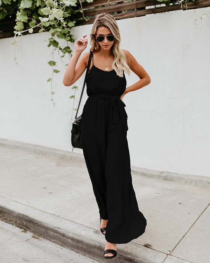 Women’s Wide-Leg Sling Jumpsuit – Relaxed & Stylish
